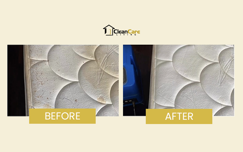 Yellow stains are removed after the mattress cleaning services in Singapore